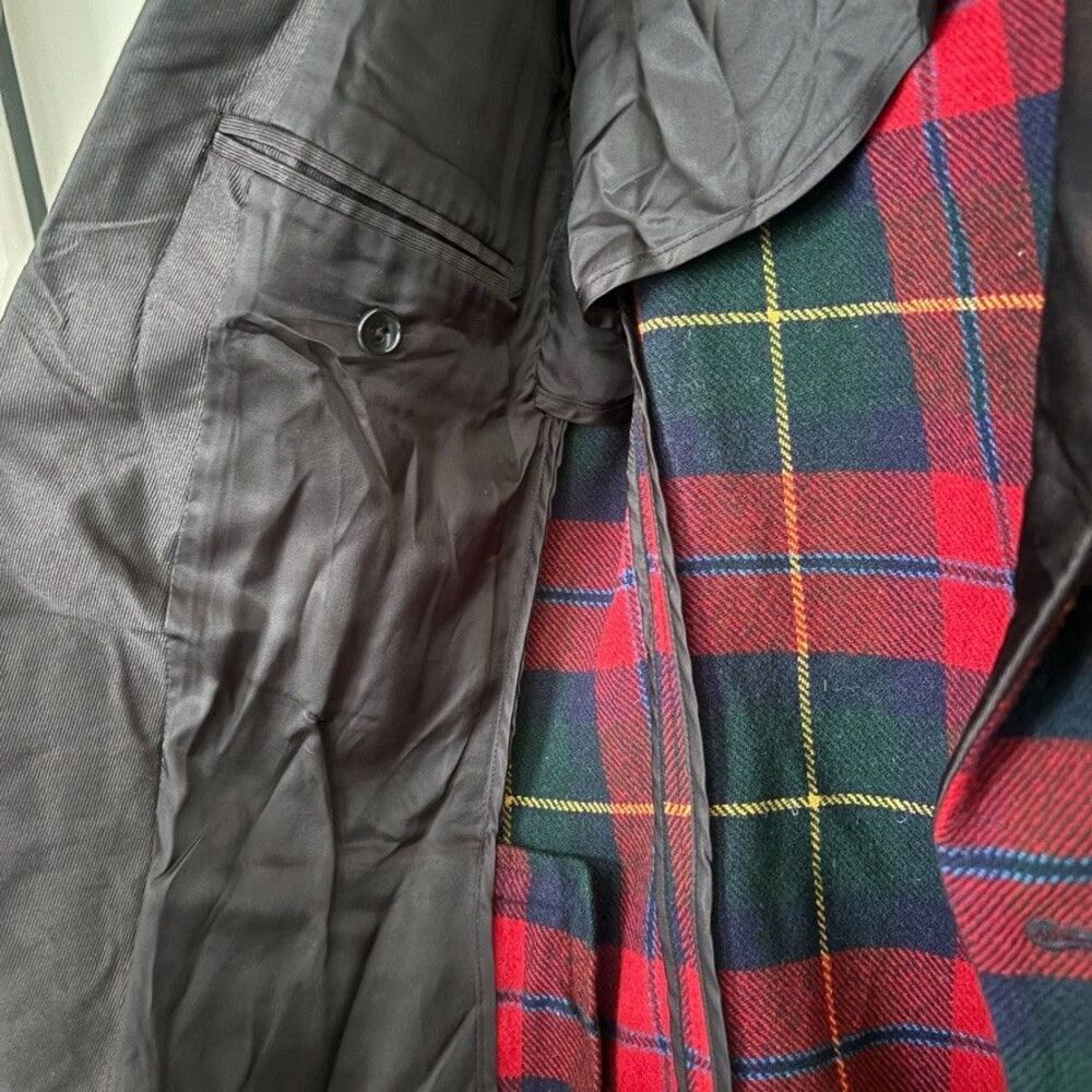 Rugby Ralph Lauren Tartan Plaid Tuxedo Blazer Wool Shawl Collar Size 6 Vintage - Picture 8 of 14